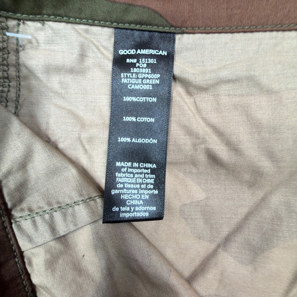 Good American Women M Parachute Pants Fatigue Green Camo GPP600P NWT - Picture 7 of 14